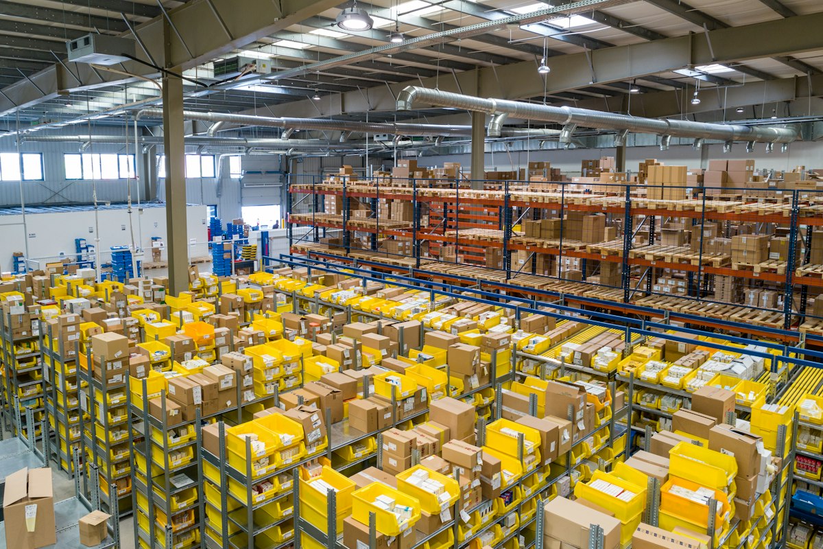 Wide clean storage corridor Houston facility